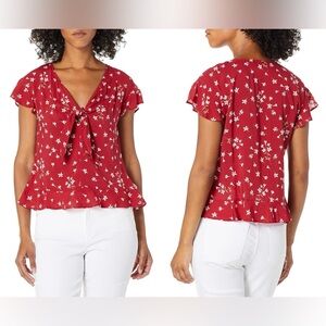 Velvet by Graham & Spencer Women’s Red‎ Floral Blouse size Small